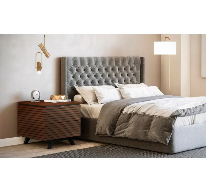 Furnitech 24" Tango Mid-Century Brazilian Cherry Modern End Table / Nightstand - Lifestyle