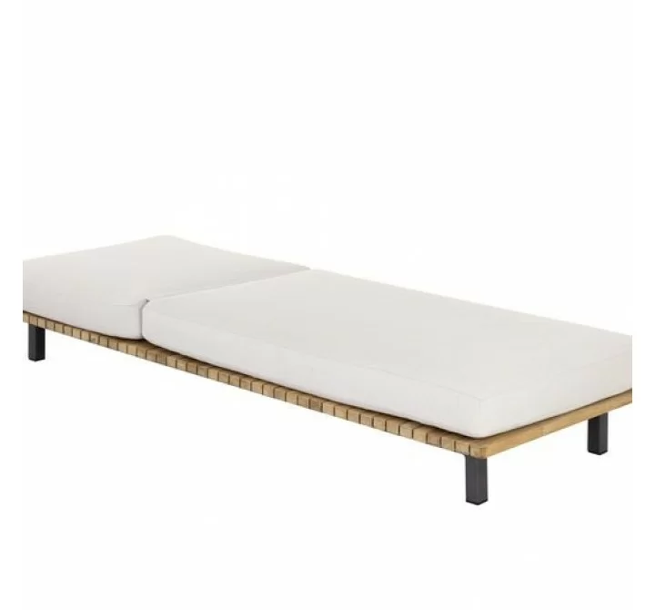 Sunpan Geneve Lounger - Palazzo Cream - Front Side Angle