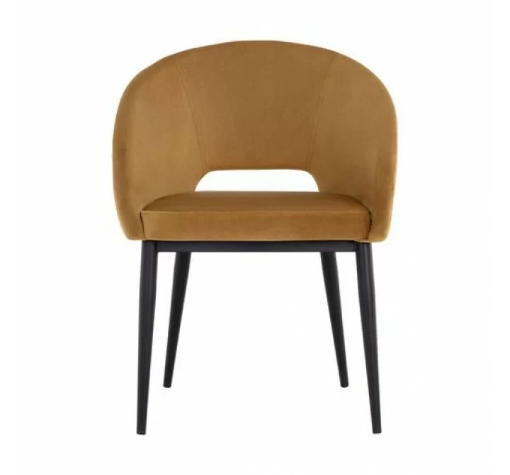 Sunpan Thatcher Dining Armchair Black Gold Sky - Front Angle