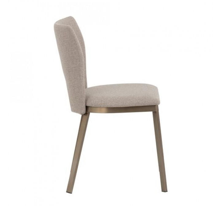Sunpan Reid Dining Chair - Biscotti Brown - Set of Two - Side Angle