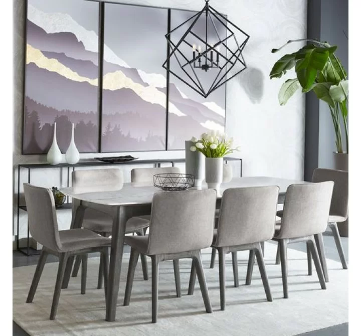 Sunpan Keldon Dining Chair - Belfast Heather Grey - Set of Two - Lifestyle
