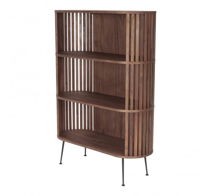 Moe's Home Collection Henrich Bookshelf Natural Oil - Front Side Angle