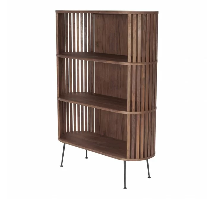 Moe's Home Collection Henrich Bookshelf Natural Oil - Front Side Angle