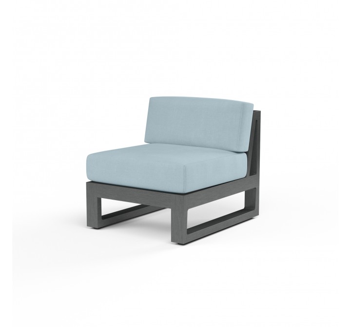Redondo Armless Club in Canvas Skyline, No Welt - Front Side Angle
