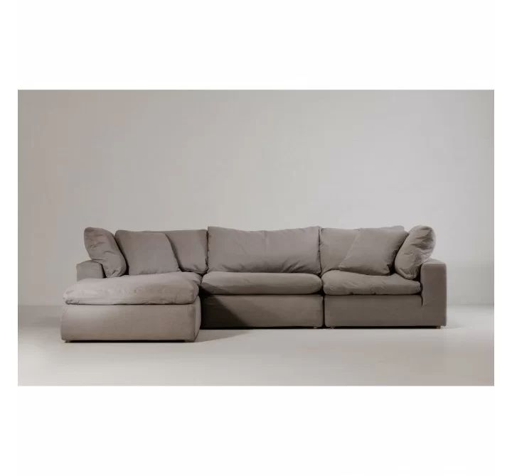 Moe's Home Collection Clay Corner Chair Performance in Fabric Light Grey - Lifestyle