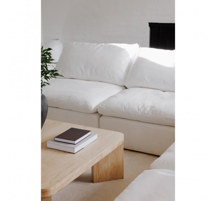 Moe's Home Collection Clay Slipper Chair Performance Fabric White - Lifestyle