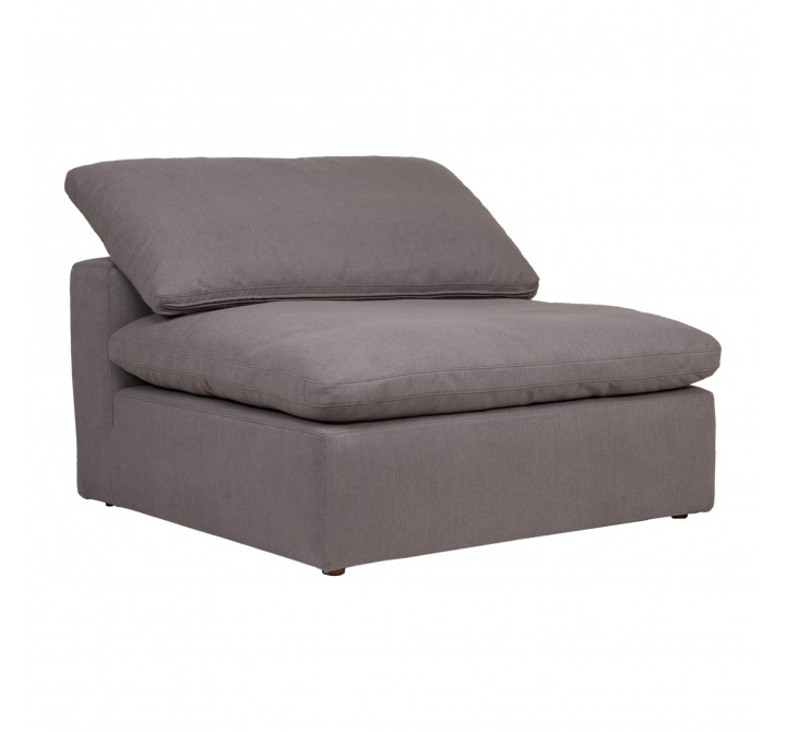 Moe's Home Collection Clay Slipper Chair, Light Grey - Front Side Angle