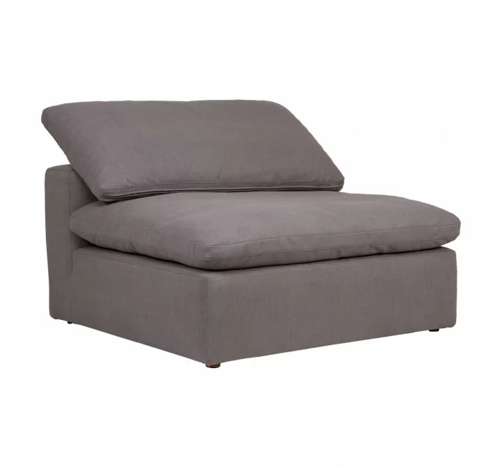 Moe's Home Collection Clay Slipper Chair, Light Grey - Front Side Angle