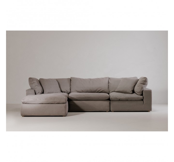 Moe's Home Collection Terra Condo Lounge Modular Sectional Performance in Fabric Light Grey - Lifestyle