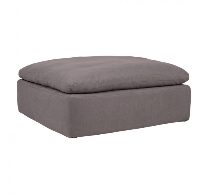 Moe's Home Collection Clay Ottoman - Light Grey - Front Side Angle