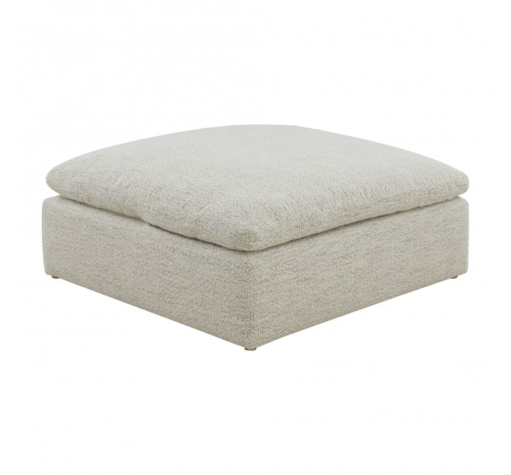 Moe's Home Collection Clay Ottoman Chair NeverFear Fabric Coastside Stand - Front Side Angle