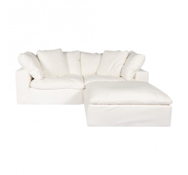 Moe's Home Collection Clay Nook Modular Sectional Performance in Fabric White - Front Angle