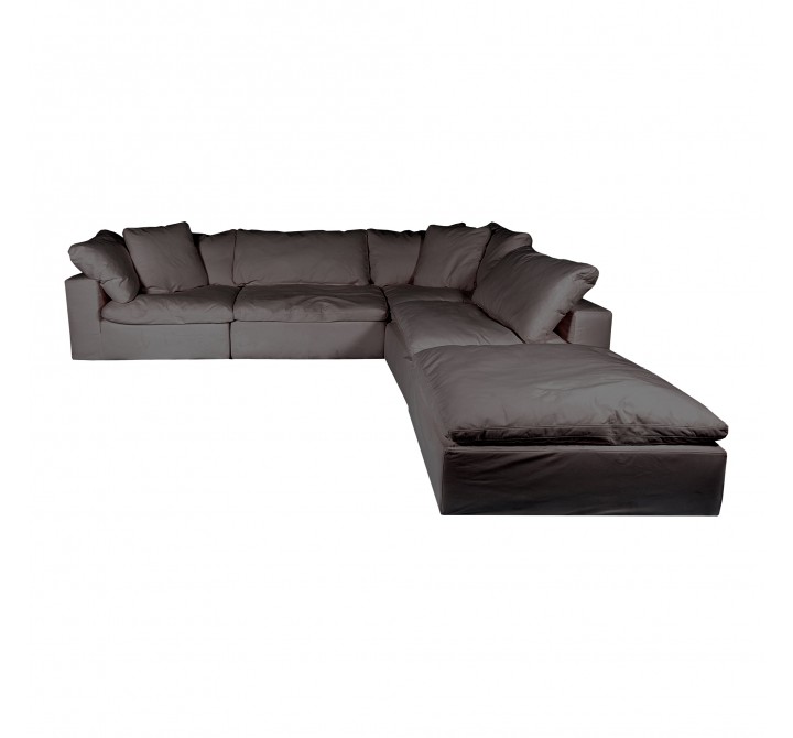 Moe's Home Collection Clay Dream Modular Sectional Performance in Fabric Light Grey - Front Side Angle