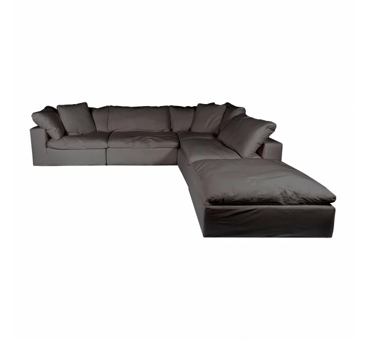 Moe's Home Collection Clay Dream Modular Sectional Performance in Fabric Light Grey - Front Side Angle