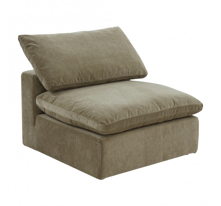 Moe's Home Collection Terra Slipper Chair, Desert Sage -Front Side Angle