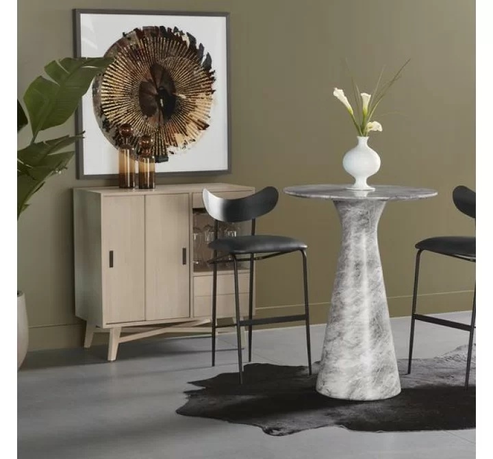 Sunpan Shelburne Bar Table Marble Look - Grey - Lifestyle