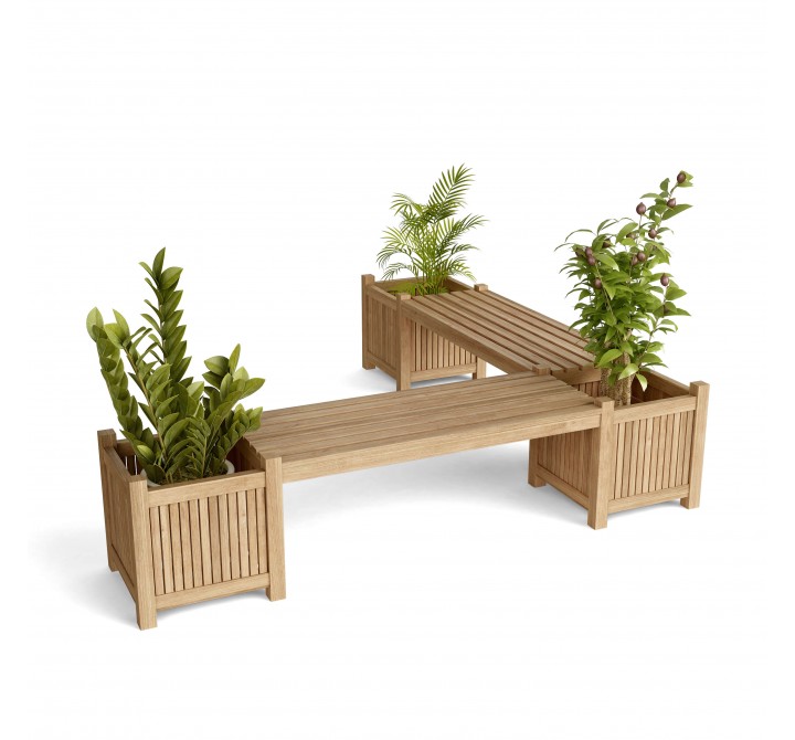 Anderson Teak Planter Bench With 3 Planter Box-1