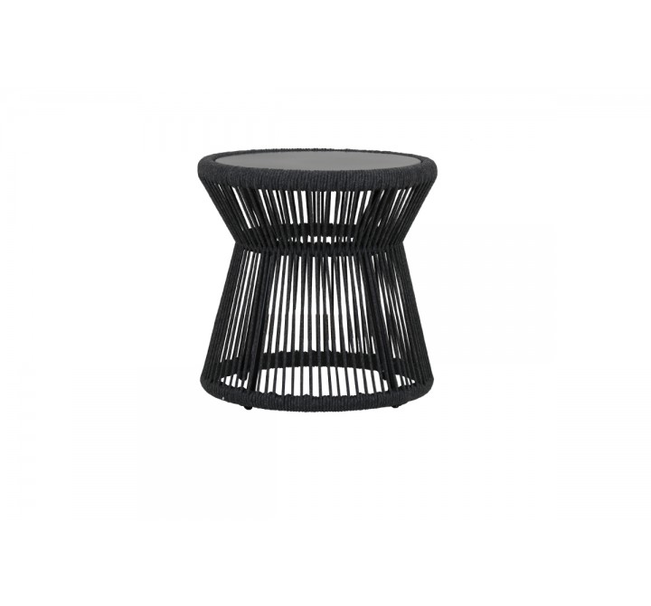 Sunset West Milano End Table w/ 20" Honed Absolute Granite Insert Top - Front Angle