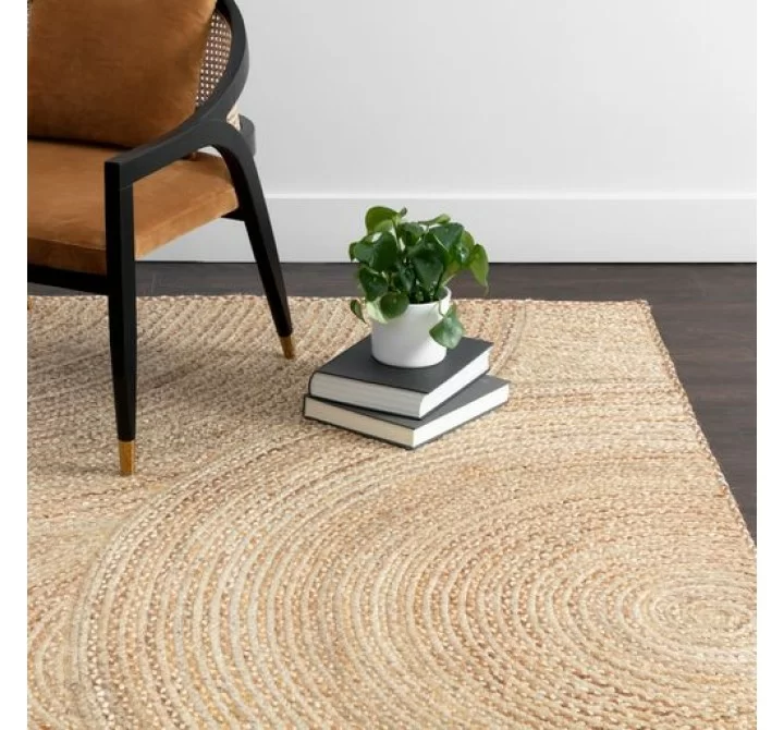 Sunpan Prescott Hand- Braided Rug - Warm Natural 6' X 9' / 8' X 10' / 9' X 12' / 10' X 14' - Lifestyle