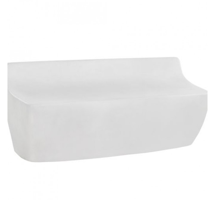 Sunpan Ledger Bench Ash Grey Wood Look / White - Front Side Angle