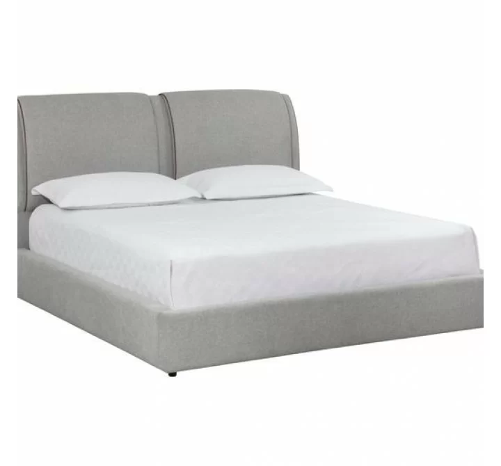 Sunpan Lowe Bed Queen / King - Belfast Heather Grey - Front Side Angle