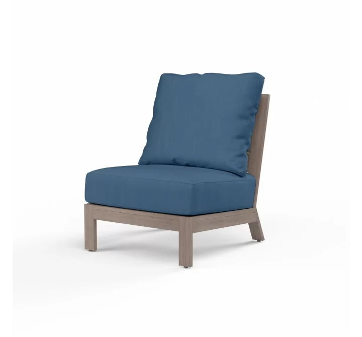 Laguna Armless Club in Spectrum Indigo, No Welt - Front Side Angle