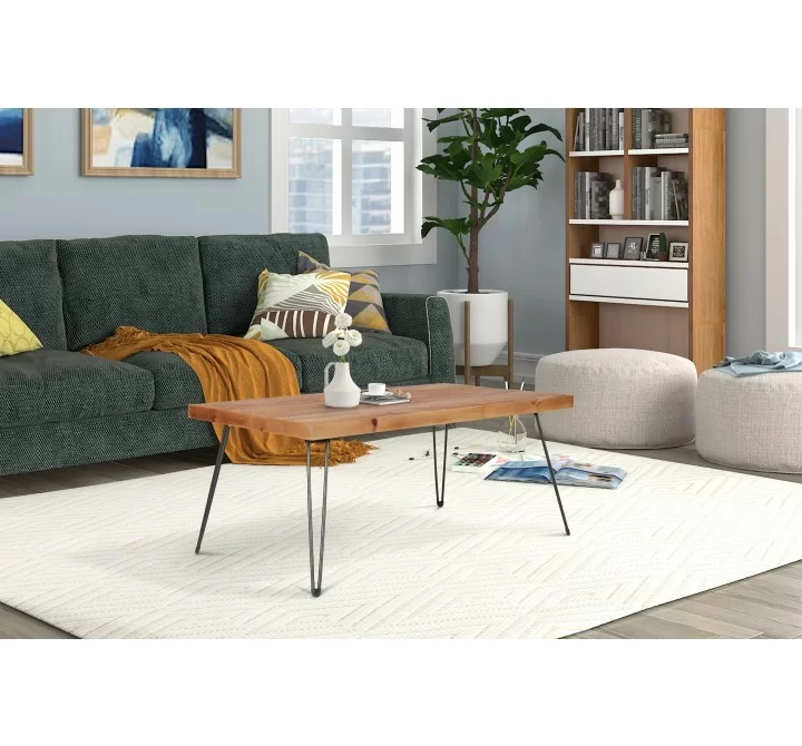 Crawford and Burke Leona Reclaimed Wood and Metal Cocktail Table, Lifestyle