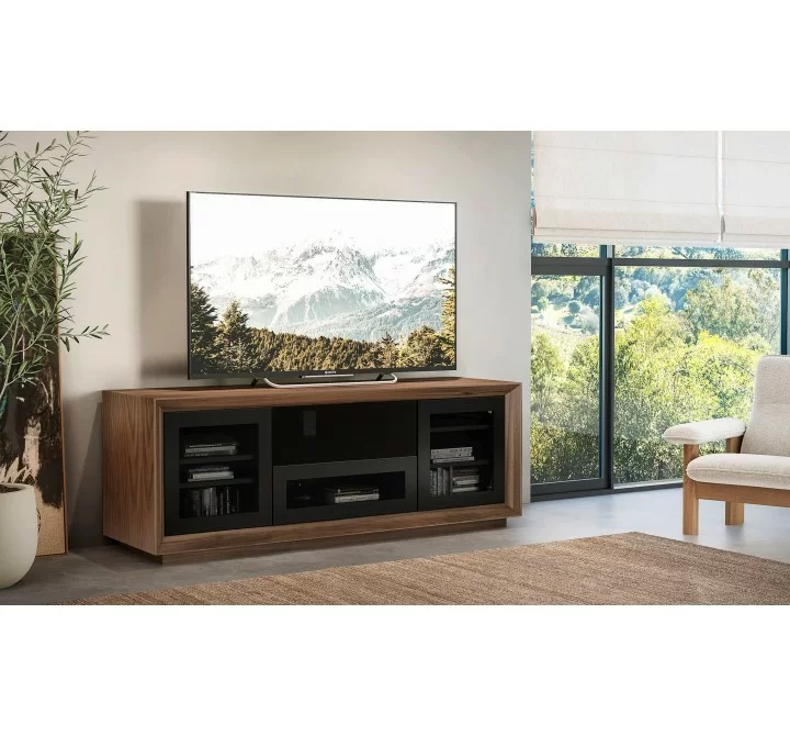 Furnitech 70" Contemporary TV Stand - Warm Walnut - Lifestyle