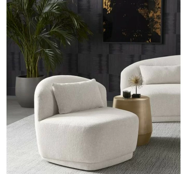 Sunpan Soraya Swivel Armless Chair - Dove Cream - Lifestyle