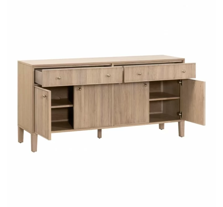 Essentials For Living Highland Media Sideboard - Front Side Angle, All storageOpened