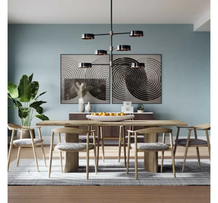 Sunpan Jeremy Dining Armchair in Weathered Oak-Dove Cream - Lifestyle