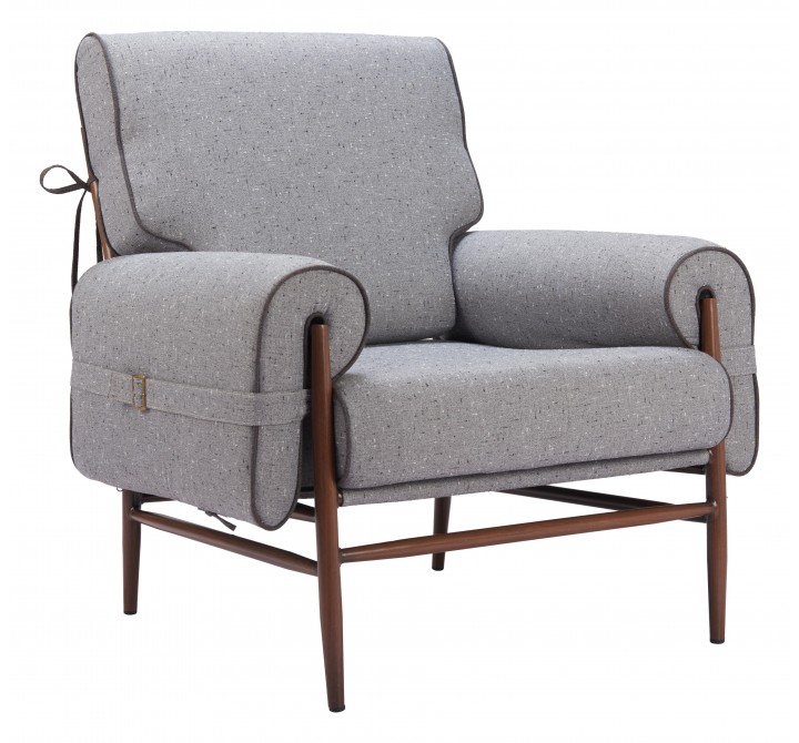 Zuo Modern Klem Accent Chair Gray - Angled 1