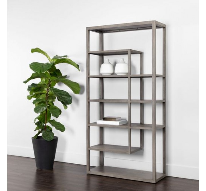 Sunpan Kenzie Bookcase in Grey - Lifestyle