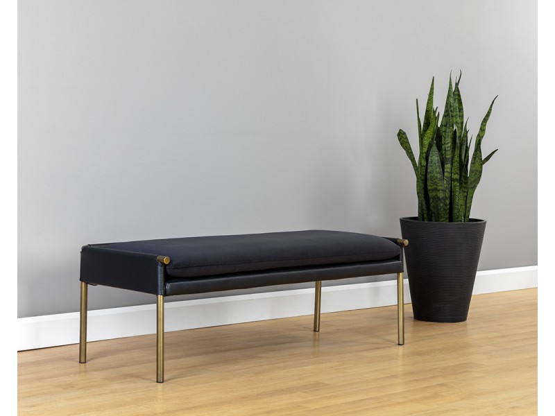 Sunpan Bellevue Bench in Abbington Black / Bravo Black - Lifestyle 2