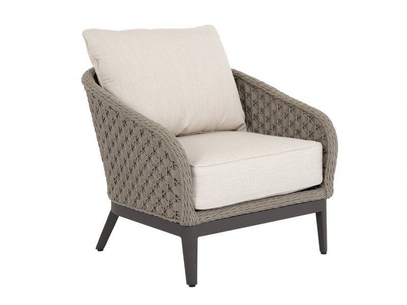Marbella Club Chair in Echo Ash, No Welt - Front Side Angle