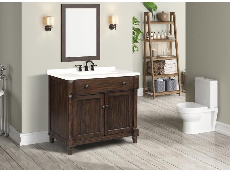 Crawford and Burke Almada 37" Dark Brown Single Bathroom Vanity, Lifestyle