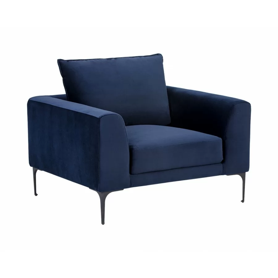 Sunpan Virgo Armchair - Metropolis Blue/Polo Club Kohl Grey/Stone