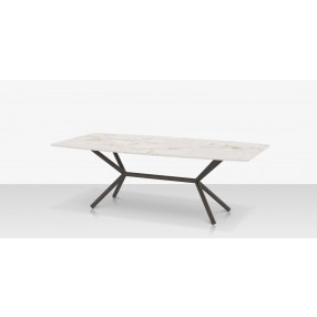 DecoScapes Oliver Emerald Rimless Porcelain Dining Table - Large - Angled View