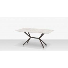 DecoScapes Oliver Emerald Rimless Porcelain Dining Table - Medium - Angled