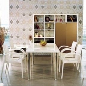 Compamia Dejavu Polycarbonate Arm Chair - Set of 4