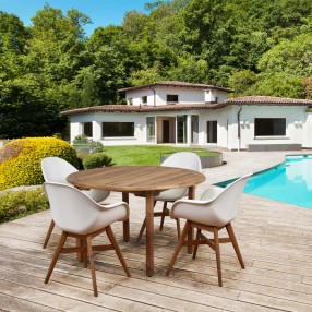 Amazonia Charlotte Deluxe 5 Piece Round Patio Dining Set