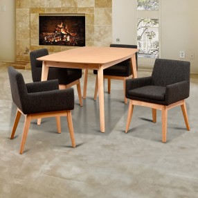 Midtown Concept Ruby 5 Piece Liqurice Rectangular Dining Set - Lifestyle