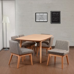 Midtown Concept Ruby 7 Piece Cream Rectangular Dining Set