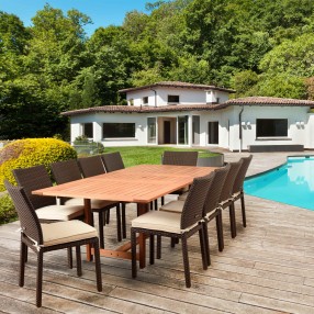 Amazonia Damian 11 Piece Rectangular Patio Dining Set - Lifestyle