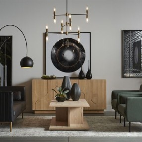 Sunpan Pasadena Wall Mirror Black - Lifestyle