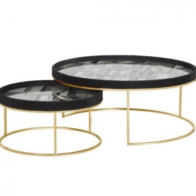 Sunpan Shira Coffee Table - Set of Two - Front Angle