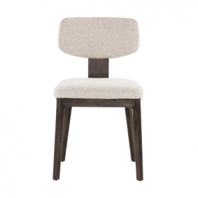 Sunpan Ricket Dining Chair Dark Brown - Dove Cream - Front Angle