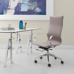 Zuo Modern Glider High Back Office Chair Taupe - Lifestyle