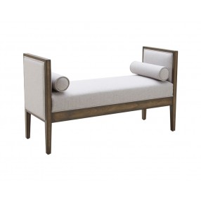 SUNPAN Pietro Bench - Silver Linen, Frontview
