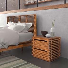 Zuo Modern Linea End Table in Walnut - Lifestyle